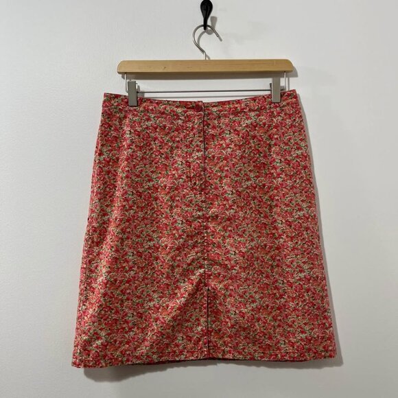 Eddie Bauer Floral Knee Length, A-Line Cotton Skirt [size 10] - Picture 1 of 10